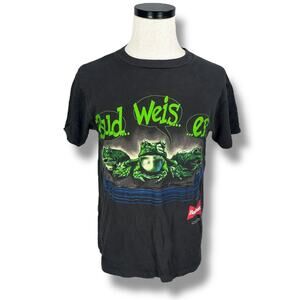 Vintage Budweiser Frogs T-Shirt Men’s Medium Black Bud Weis Er Pad 1995 USA Rare
